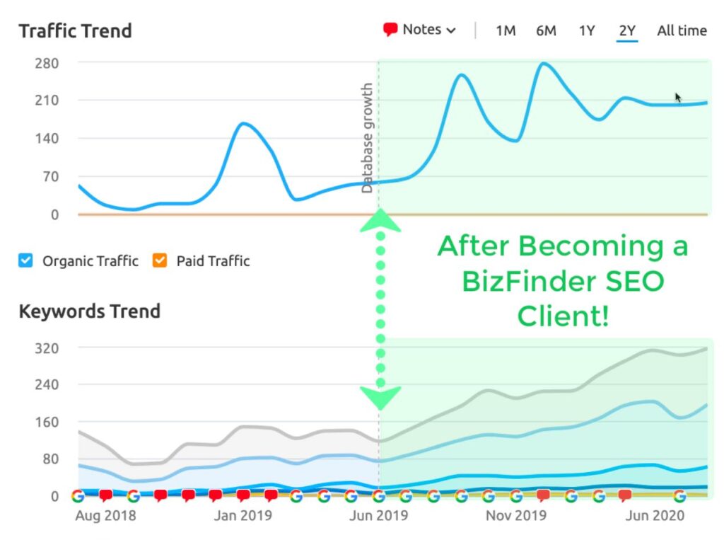 how to get more website traffic with SEO BizFinder